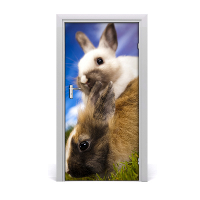 Self-adhesive door sticker Wall two rabbits