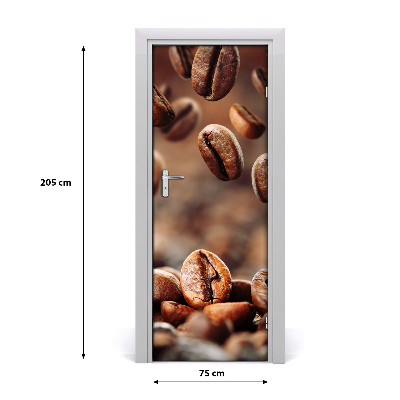 Self-adhesive door sticker Coffee beans