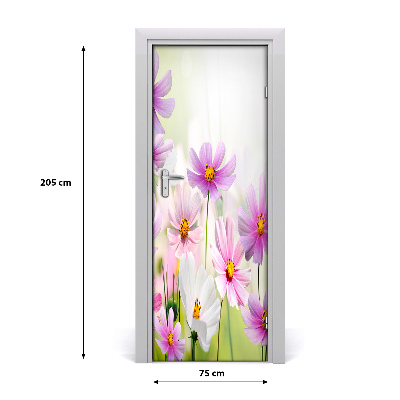 Self-adhesive door sticker Field flowers