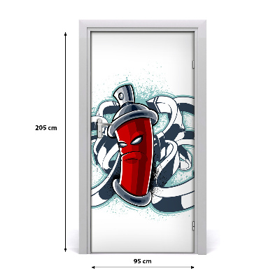 Self-adhesive door wallpaper Graffiti