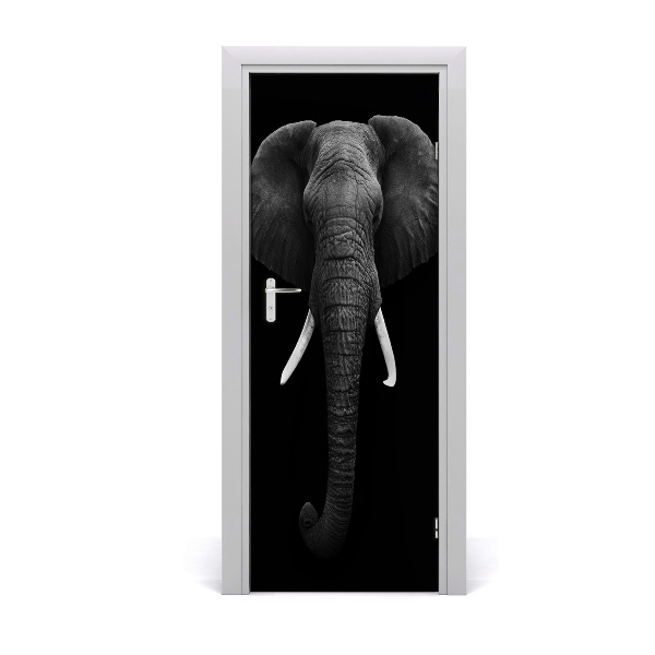 Self-adhesive door sticker African elephant