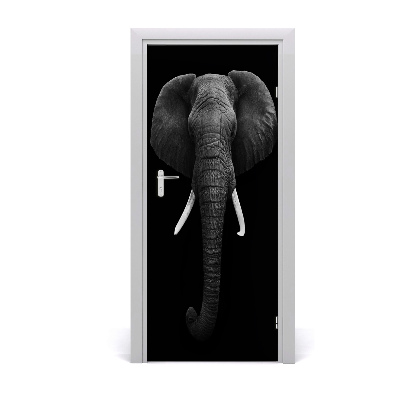 Self-adhesive door sticker African elephant