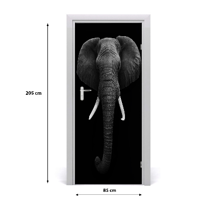 Self-adhesive door sticker African elephant