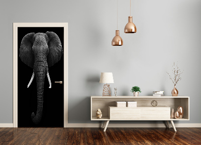 Self-adhesive door sticker African elephant