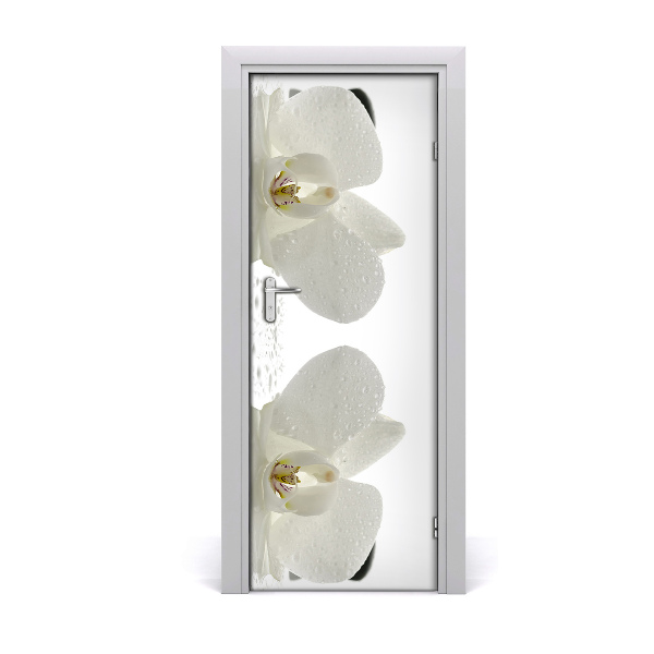 Self-adhesive door sticker Orchid and stones