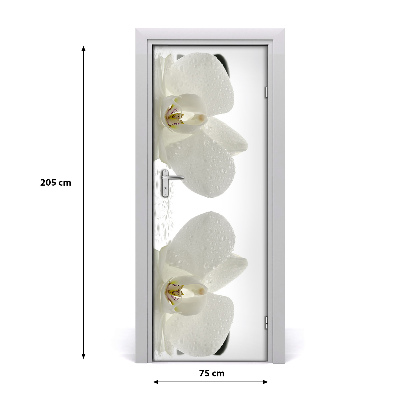 Self-adhesive door sticker Orchid and stones