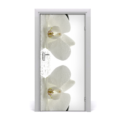 Self-adhesive door sticker Orchid and stones