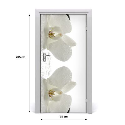 Self-adhesive door sticker Orchid and stones