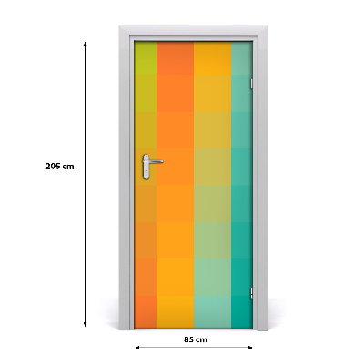 Self-adhesive door sticker Colorful squares