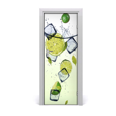 Self-adhesive door sticker Limes and ice