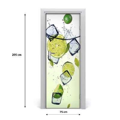 Self-adhesive door sticker Limes and ice