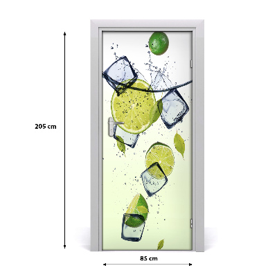 Self-adhesive door sticker Limes and ice