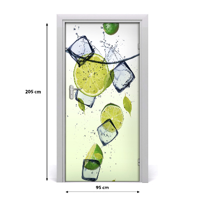 Self-adhesive door sticker Limes and ice