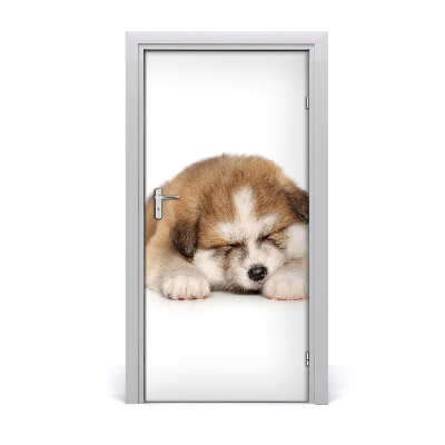 Self-adhesive door sticker Akita puppy