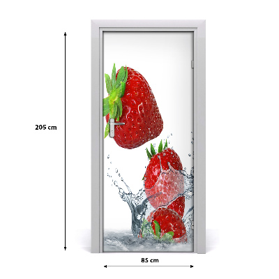 Self-adhesive door sticker Strawberries