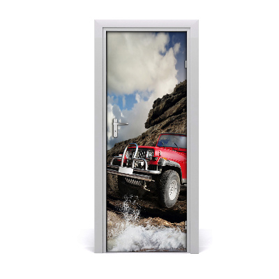 Self-adhesive door wallpaper Off-road car