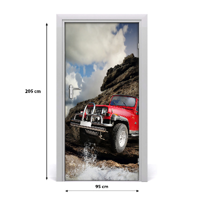 Self-adhesive door wallpaper Off-road car