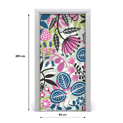 Self-adhesive door wallpaper Flowers