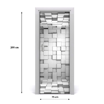 Self-adhesive door sticker The wall of cubes