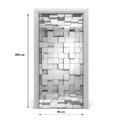 Self-adhesive door sticker The wall of cubes