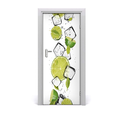 Self-adhesive door sticker Lime and ice