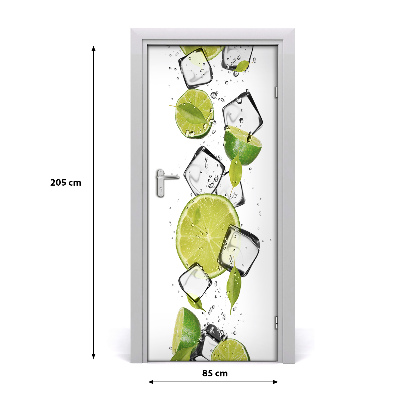 Self-adhesive door sticker Lime and ice