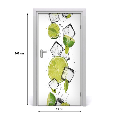 Self-adhesive door sticker Lime and ice