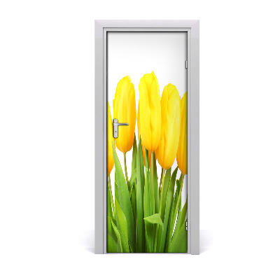 Self-adhesive door sticker Yellow tulips