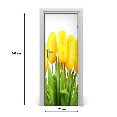 Self-adhesive door sticker Yellow tulips