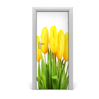 Self-adhesive door sticker Yellow tulips