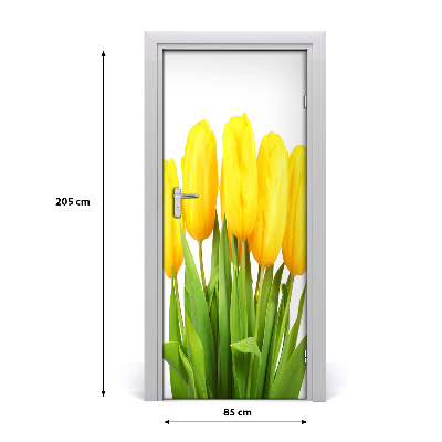 Self-adhesive door sticker Yellow tulips