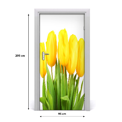 Self-adhesive door sticker Yellow tulips