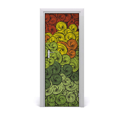 Self-adhesive door sticker Colorful waves