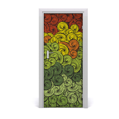 Self-adhesive door sticker Colorful waves