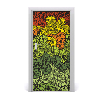 Self-adhesive door sticker Colorful waves