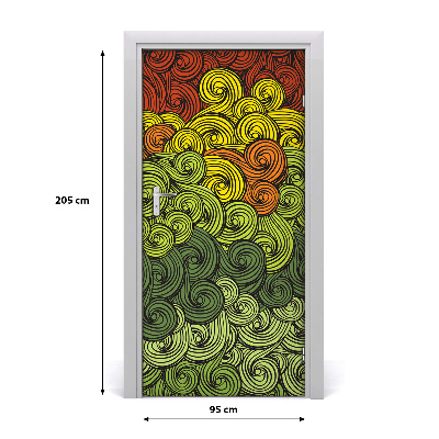 Self-adhesive door sticker Colorful waves