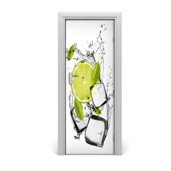 Self-adhesive door sticker Lime and ice