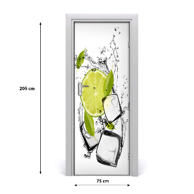 Self-adhesive door sticker Lime and ice