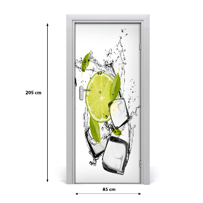 Self-adhesive door sticker Lime and ice