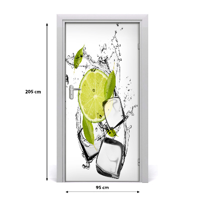 Self-adhesive door sticker Lime and ice