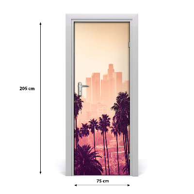 Self-adhesive door wallpaper Los angeles city