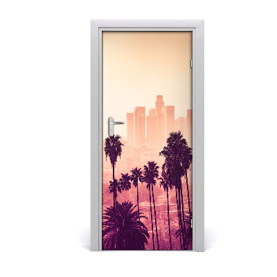 Self-adhesive door wallpaper Los angeles city