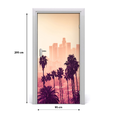 Self-adhesive door wallpaper Los angeles city