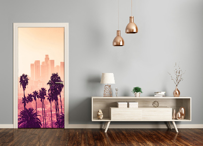 Self-adhesive door wallpaper Los angeles city