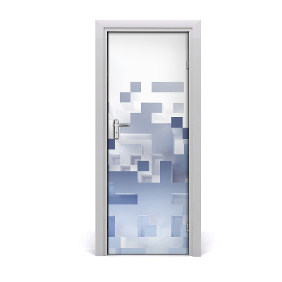 Self-adhesive door sticker Cube abstraction