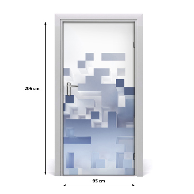 Self-adhesive door sticker Cube abstraction