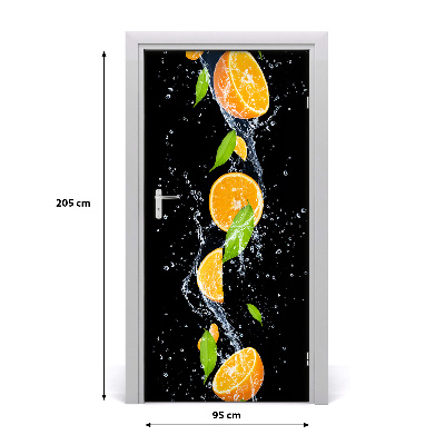 Self-adhesive door sticker Oranges