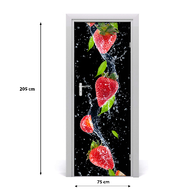 Self-adhesive door sticker Strawberries