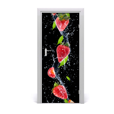 Self-adhesive door sticker Strawberries