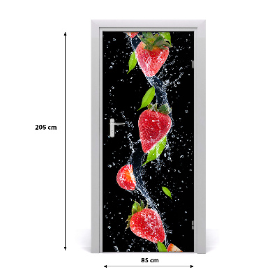 Self-adhesive door sticker Strawberries